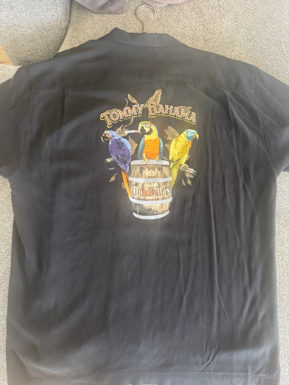 Tommy Bahama Black Short-Sleeve Parrot Barrel Graphic Shirt